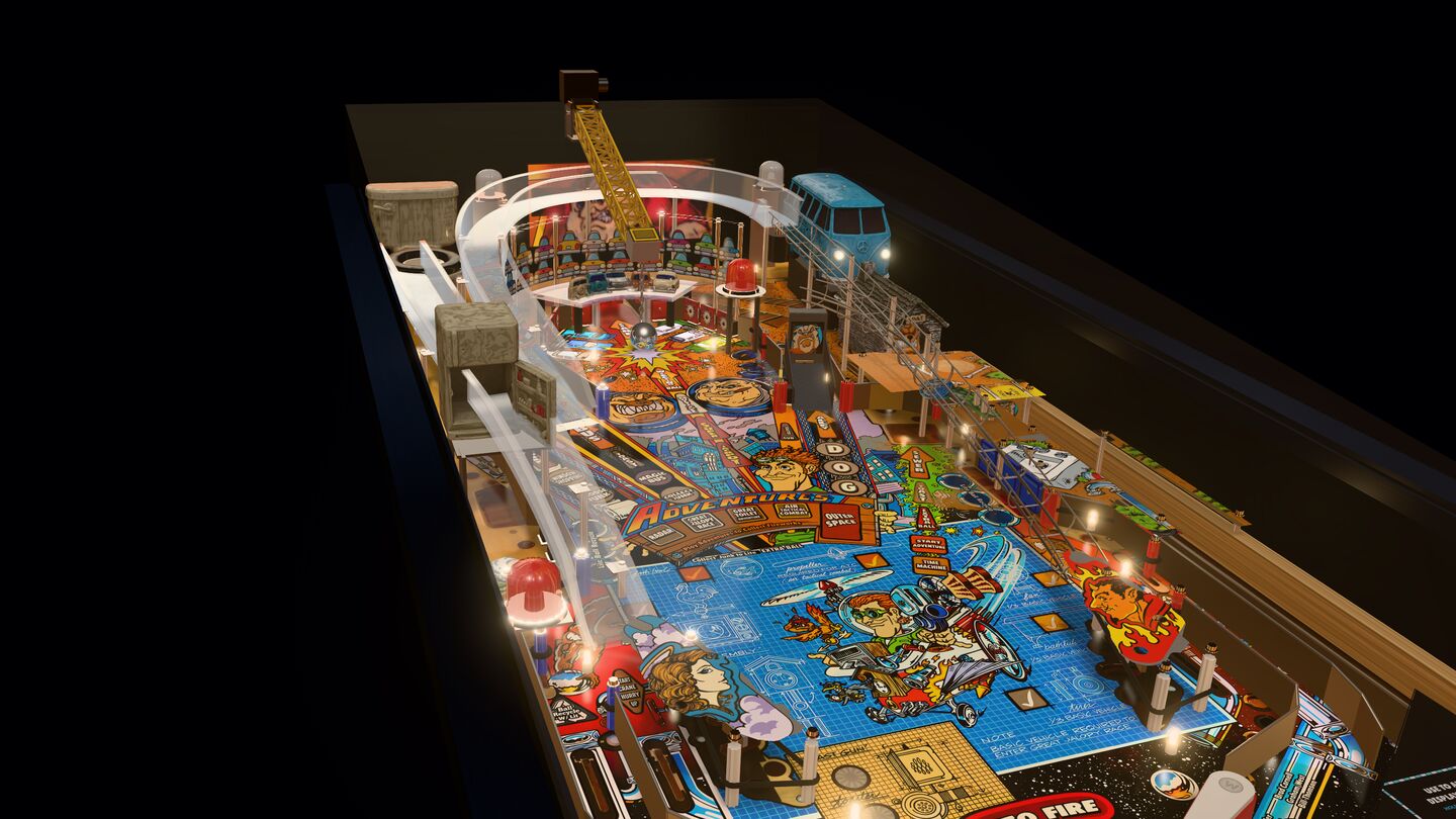 Our 3-D Junk Yard table on Ultra graphics, seen from the front left.